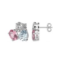 Oval & Pear Trio Stud Earrings