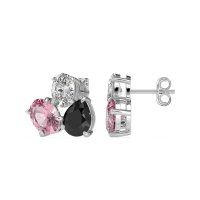 Oval & Pear Trio Stud Earrings