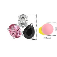 Oval & Pear Trio Stud Earrings