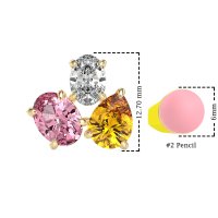 Oval & Pear Trio Stud Earrings