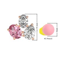 Oval & Pear Trio Stud Earrings
