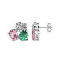 Oval & Pear Trio Stud Earrings