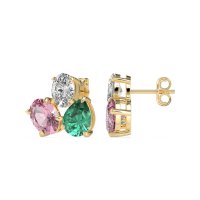 Oval & Pear Trio Stud Earrings
