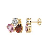Oval & Pear Trio Stud Earrings