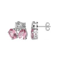 Oval & Pear Trio Stud Earrings