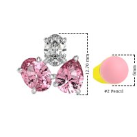 Oval & Pear Trio Stud Earrings
