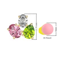 Oval & Pear Trio Stud Earrings
