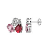 Oval & Pear Trio Stud Earrings