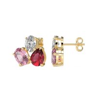 Oval & Pear Trio Stud Earrings