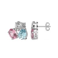 Oval & Pear Trio Stud Earrings