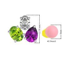 Oval & Pear Trio Stud Earrings