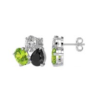 Oval & Pear Trio Stud Earrings