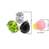 Oval & Pear Trio Stud Earrings