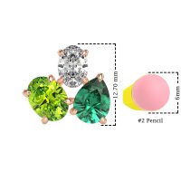 Oval & Pear Trio Stud Earrings