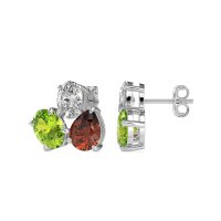 Oval & Pear Trio Stud Earrings