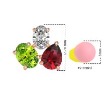 Oval & Pear Trio Stud Earrings