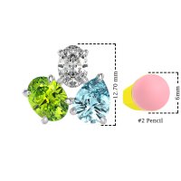 Oval & Pear Trio Stud Earrings