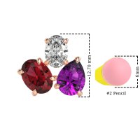 Oval & Pear Trio Stud Earrings