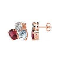 Oval & Pear Trio Stud Earrings
