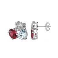Oval & Pear Trio Stud Earrings