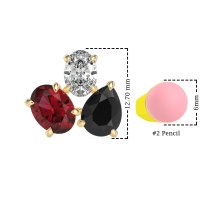 Oval & Pear Trio Stud Earrings