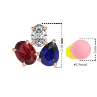 Oval & Pear Trio Stud Earrings