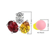 Oval & Pear Trio Stud Earrings