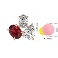 Oval & Pear Trio Stud Earrings