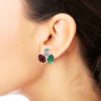 Oval & Pear Trio Stud Earrings