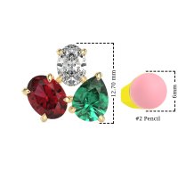 Oval & Pear Trio Stud Earrings