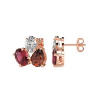Oval & Pear Trio Stud Earrings