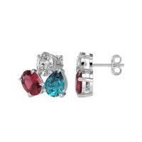 Oval & Pear Trio Stud Earrings