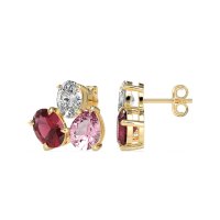 Oval & Pear Trio Stud Earrings