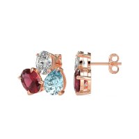 Oval & Pear Trio Stud Earrings