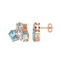 Oval & Pear Trio Stud Earrings