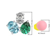 Oval & Pear Trio Stud Earrings