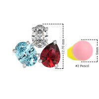 Oval & Pear Trio Stud Earrings