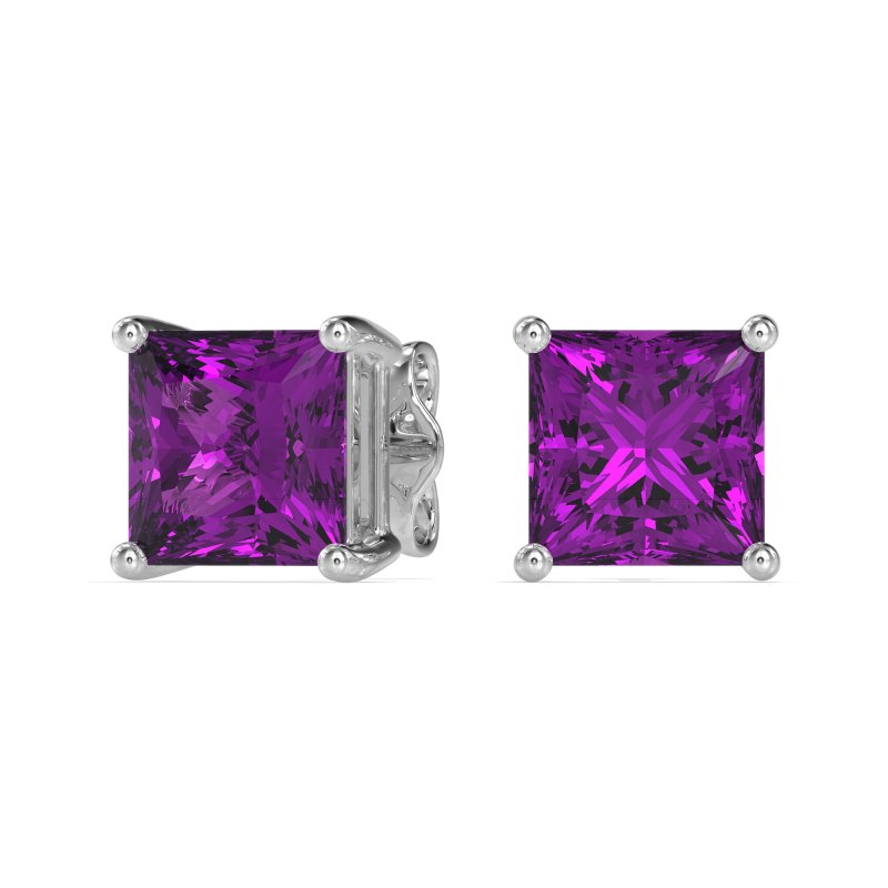 Classic Princess Cut Stud Earrings