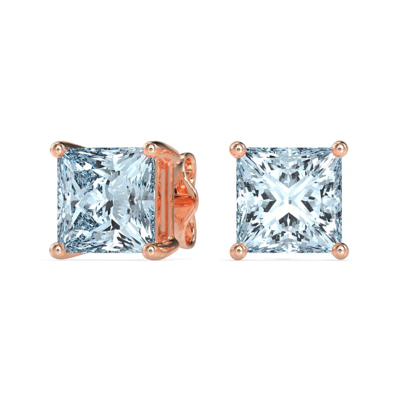 Classic Princess Cut Stud Earrings