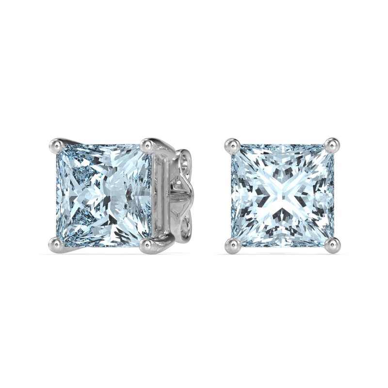Classic Princess Cut Stud Earrings