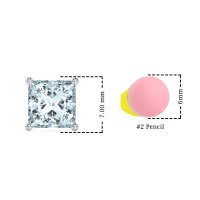 Classic Princess Cut Stud Earrings