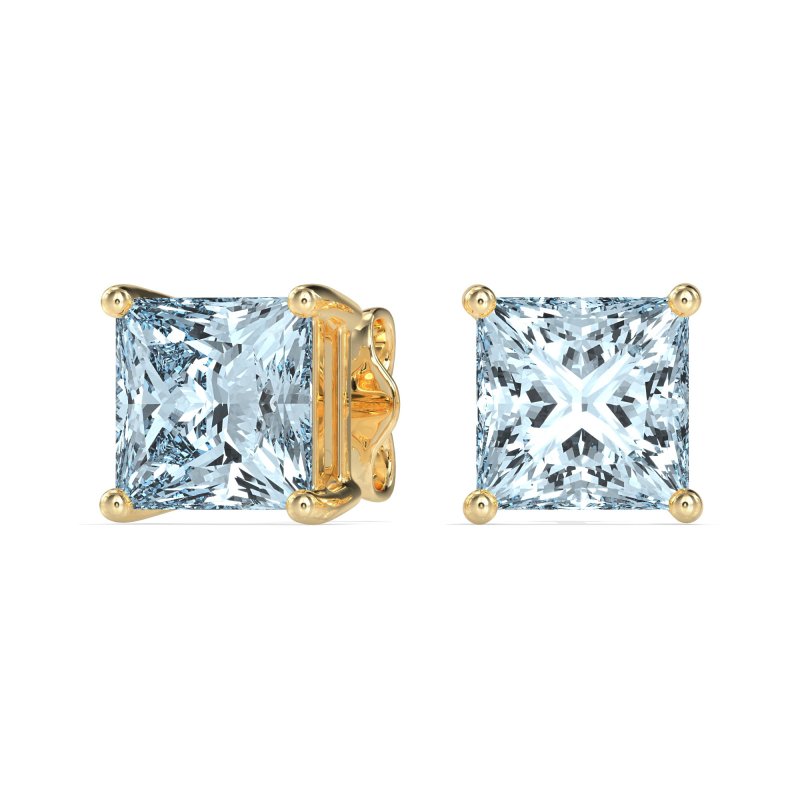 Classic Princess Cut Stud Earrings