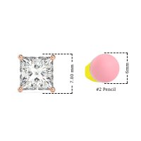 Classic Princess Cut Stud Earrings