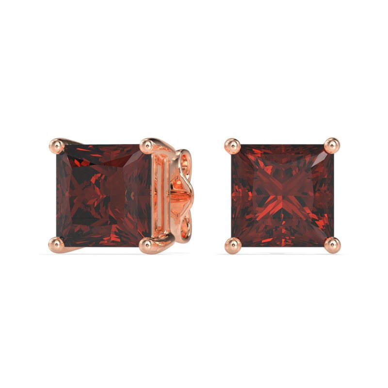 Classic Princess Cut Stud Earrings