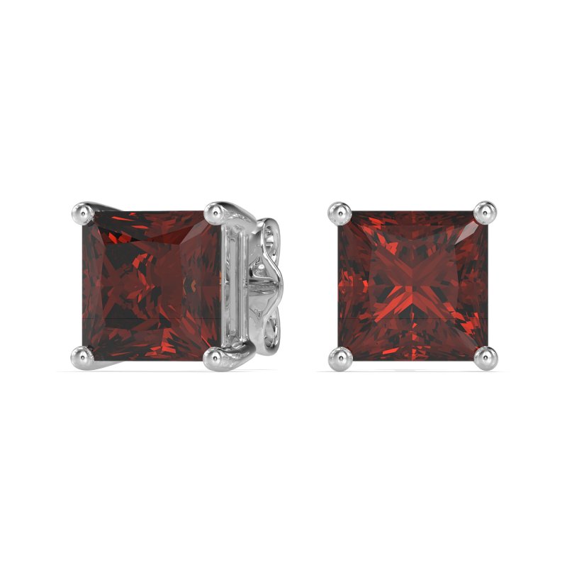 Classic Princess Cut Stud Earrings