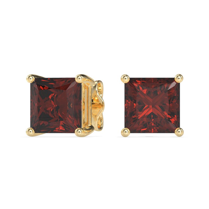 Classic Princess Cut Stud Earrings