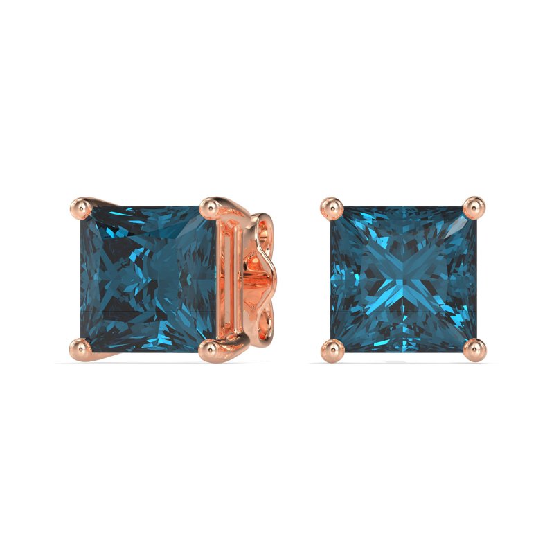 Classic Princess Cut Stud Earrings
