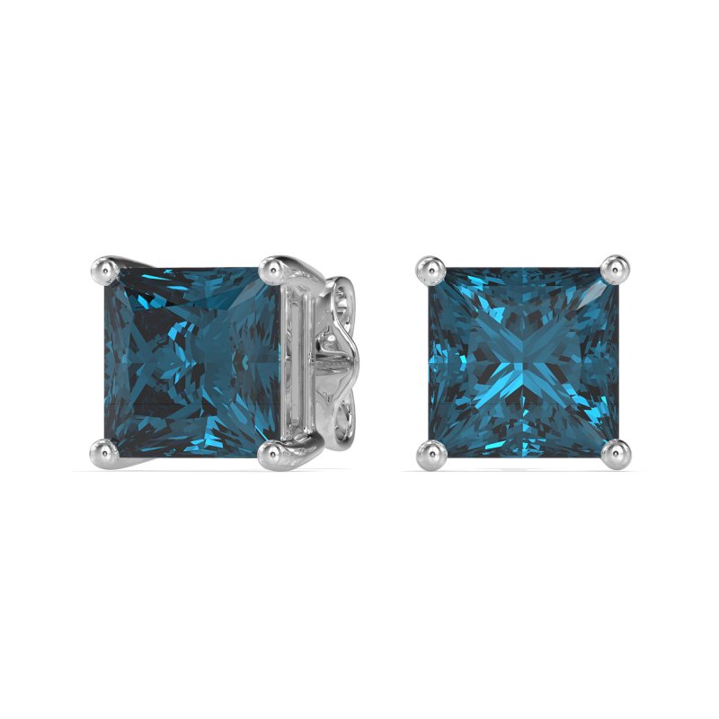 Classic Princess Cut Stud Earrings