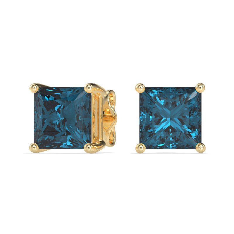 Classic Princess Cut Stud Earrings