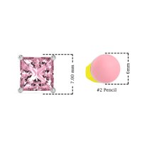 Classic Princess Cut Stud Earrings